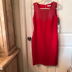 Calvin Klein Red Embellished Dress